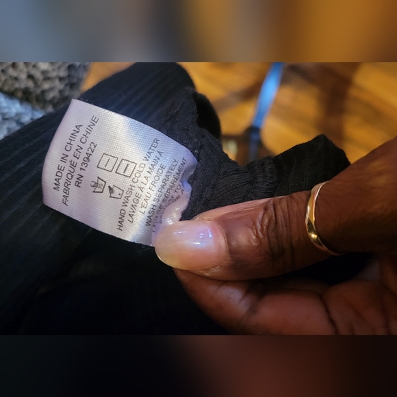 TOBI Black Ribbed Turtleneck Mini Dress, Size Small - Picture 7 of 7